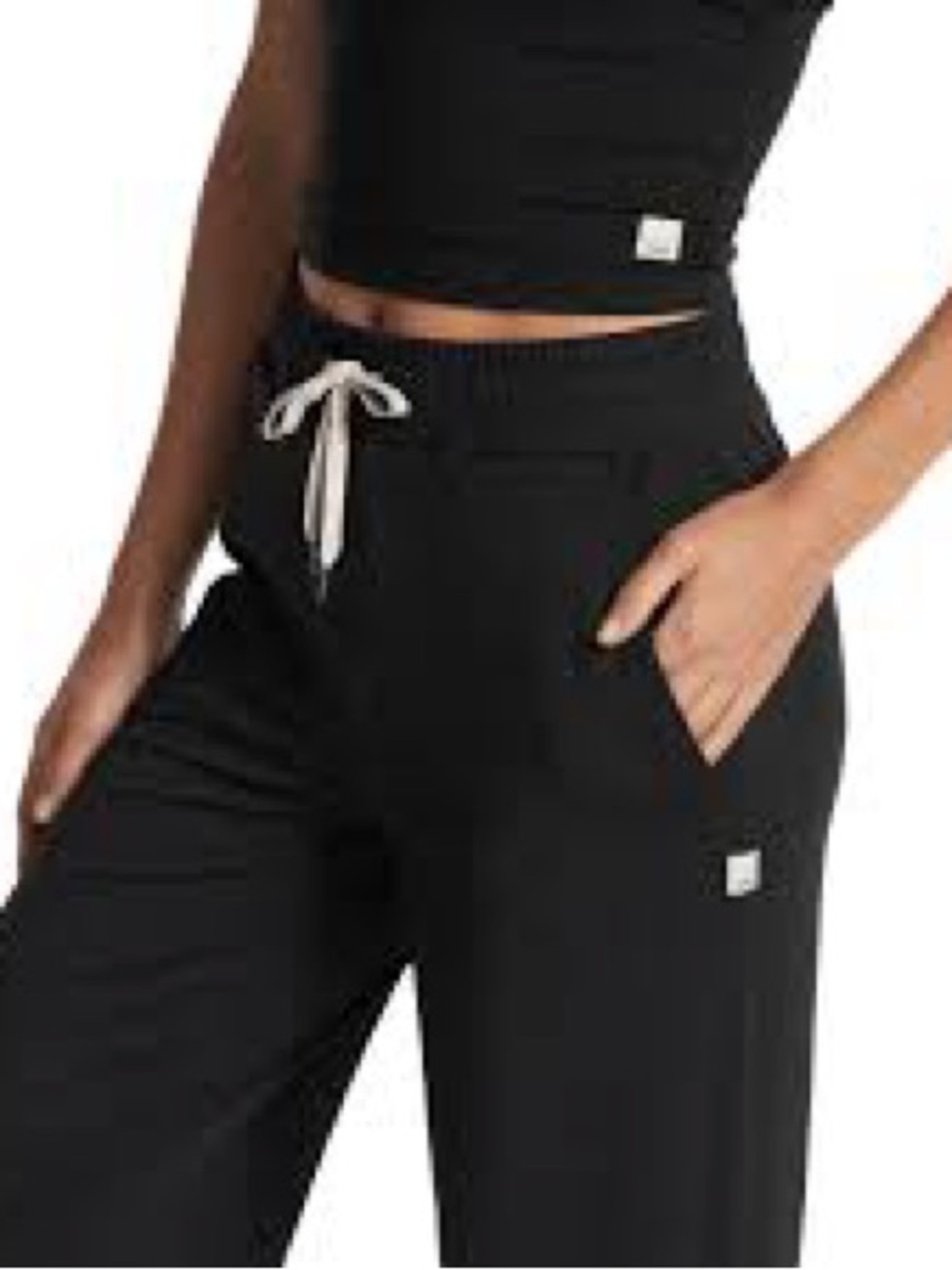 Vuori Black Jogger Pants with White Drawstring